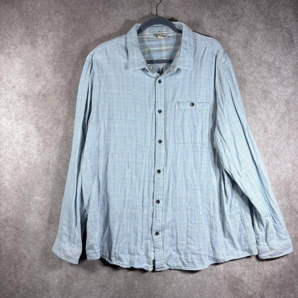 Carbon 2 Cobalt Button Down Shirt Mens XL Blue Plaid Long Sleeve 100%‎ Cotton